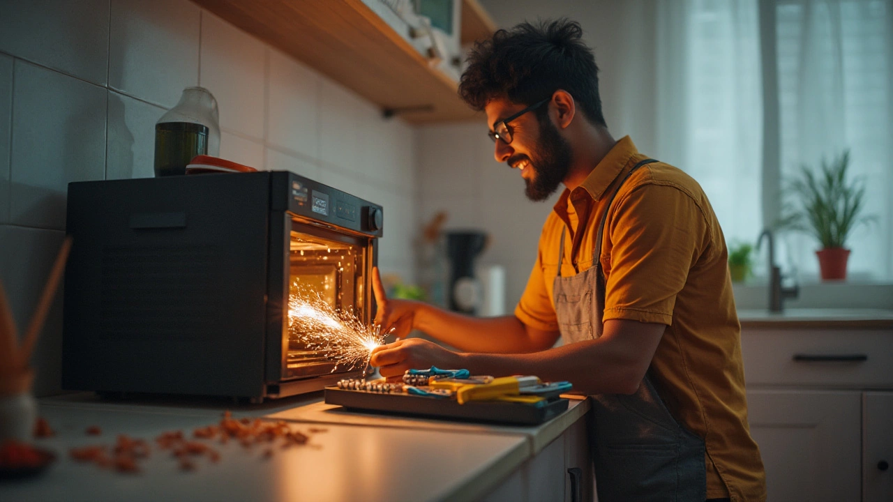 Sparks or Burning Smell Inside the Microwave