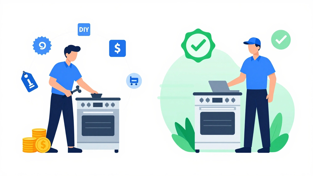 Visual comparison of DIY repair versus professional service options