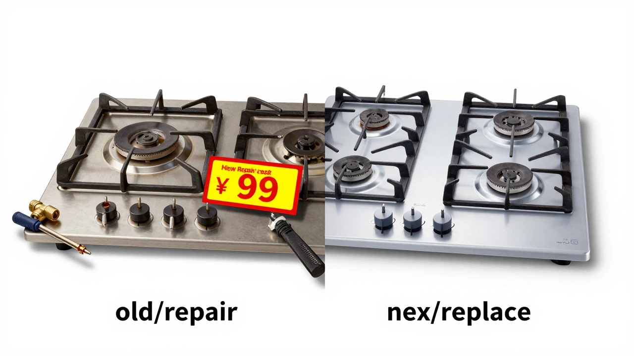 Comparison of repairing old gas hob vs buying new efficient model